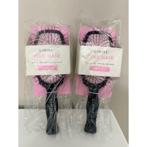 Gimme Beauty Detangling Brush Fine Hair OS Black Pink 2 Pack NWT